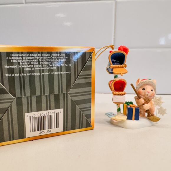 Vintage Mistletoe Magic, Mouse and Mailbox -Letters to Santa, Holiday Ornament - Picture 2 of 10